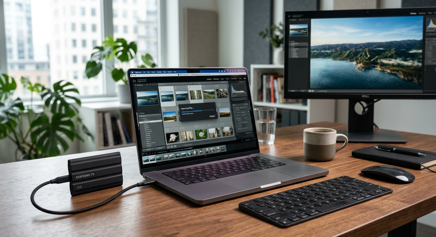 Samsung T9 SSD on a modern workstation
