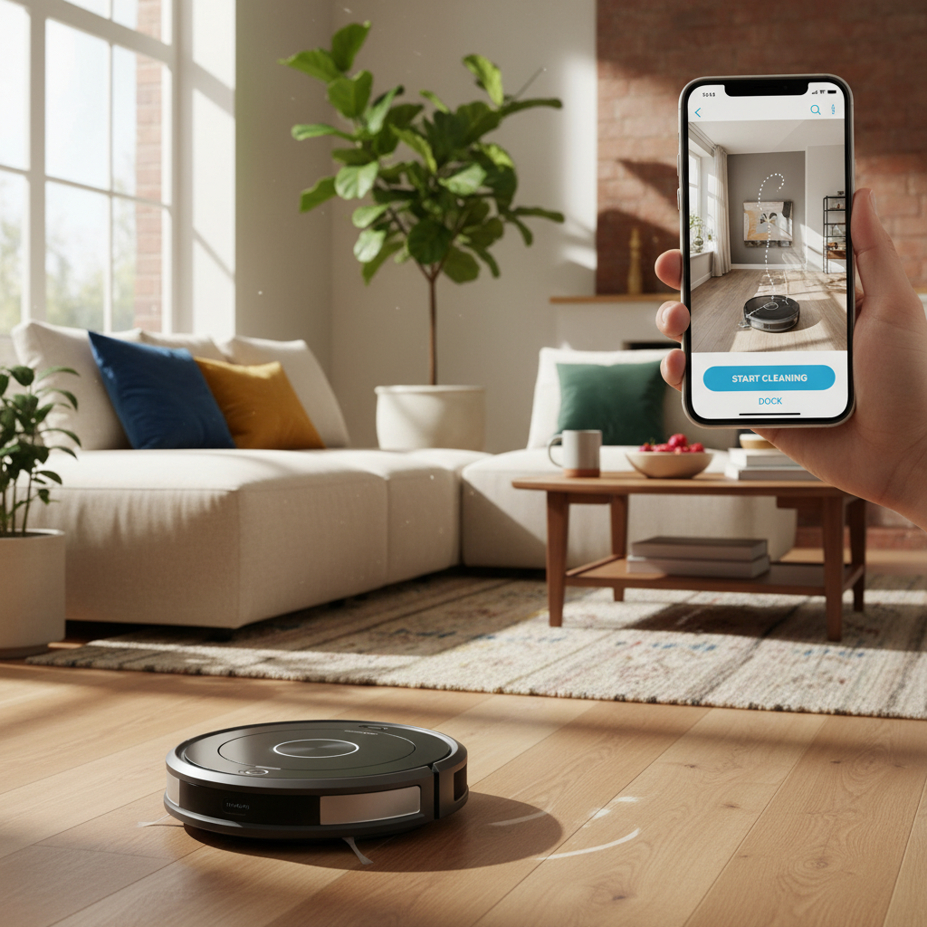 smartphone app controlling a robot vacuum
